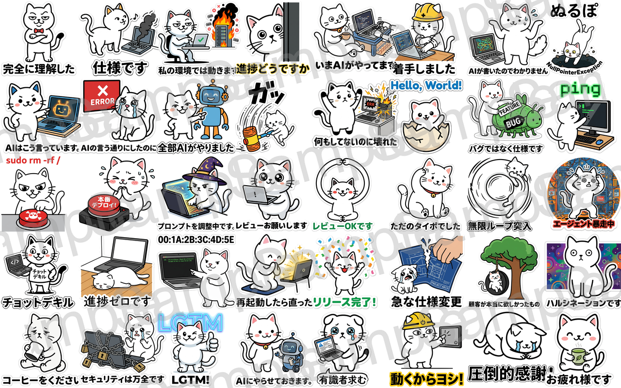 エンジニア向けネットミーム スタンプ一覧