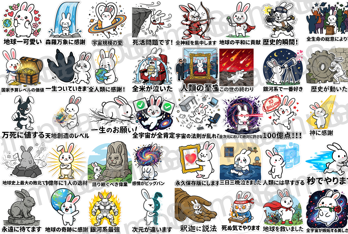 主語がでかいウサギ スタンプ一覧